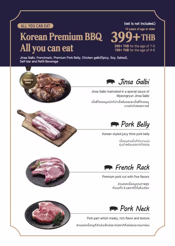 Jinsa Galbi Rama2 — Korean Premium BBQ package menu, image 1