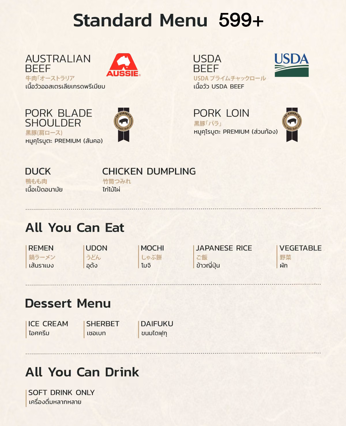 Mo-Mo-Paradise MBK — Standard package menu, image 1